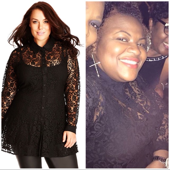 City Chic Tops - Lace Tunic